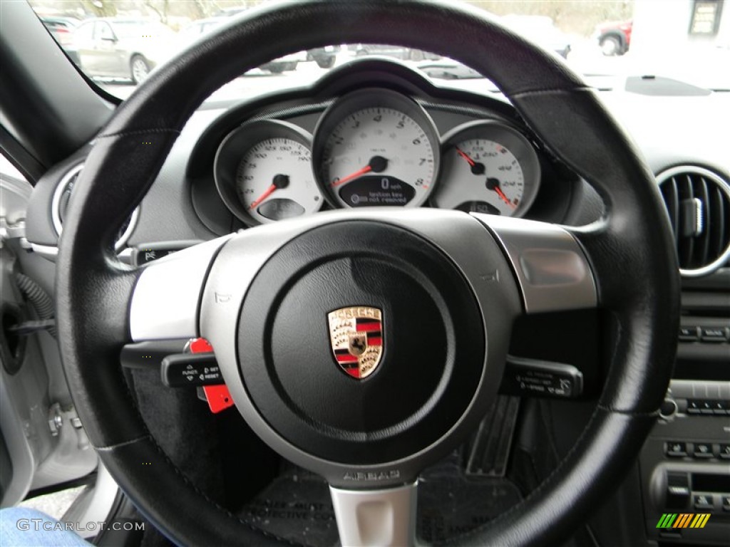 2007 Porsche Cayman S Black Steering Wheel Photo #75365579