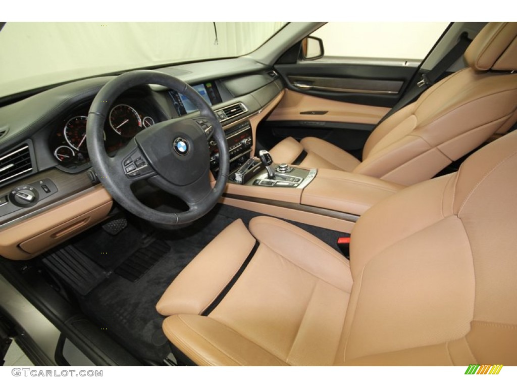 Saddle/Black Nappa Leather Interior 2011 BMW 7 Series 740Li Sedan Photo #75367148
