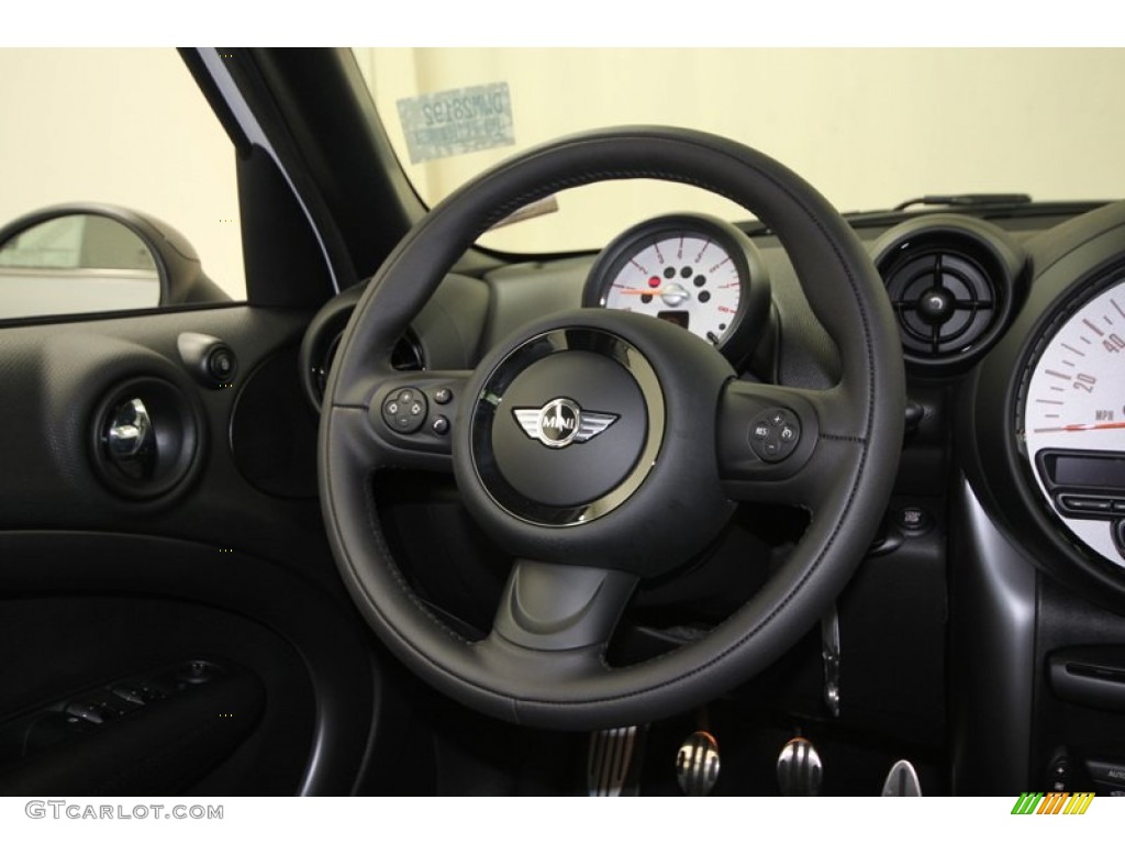 2013 Mini Cooper S Countryman Carbon Black Steering Wheel Photo #75368945