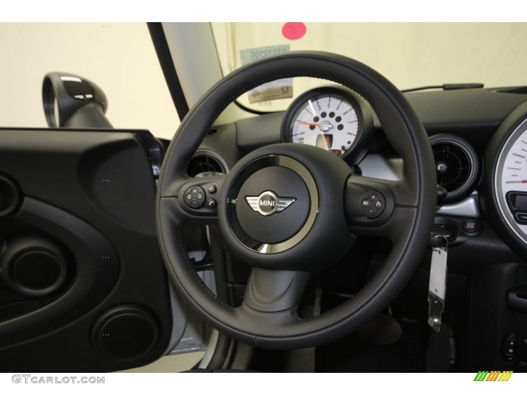 2013 Mini Cooper Hardtop Carbon Black Steering Wheel Photo #75369554