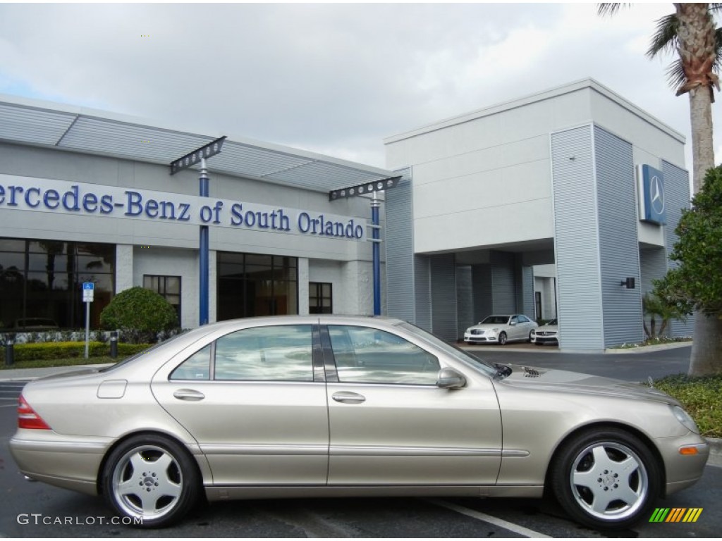 2001 S 430 Sedan - Desert Silver Metallic / Java photo #8