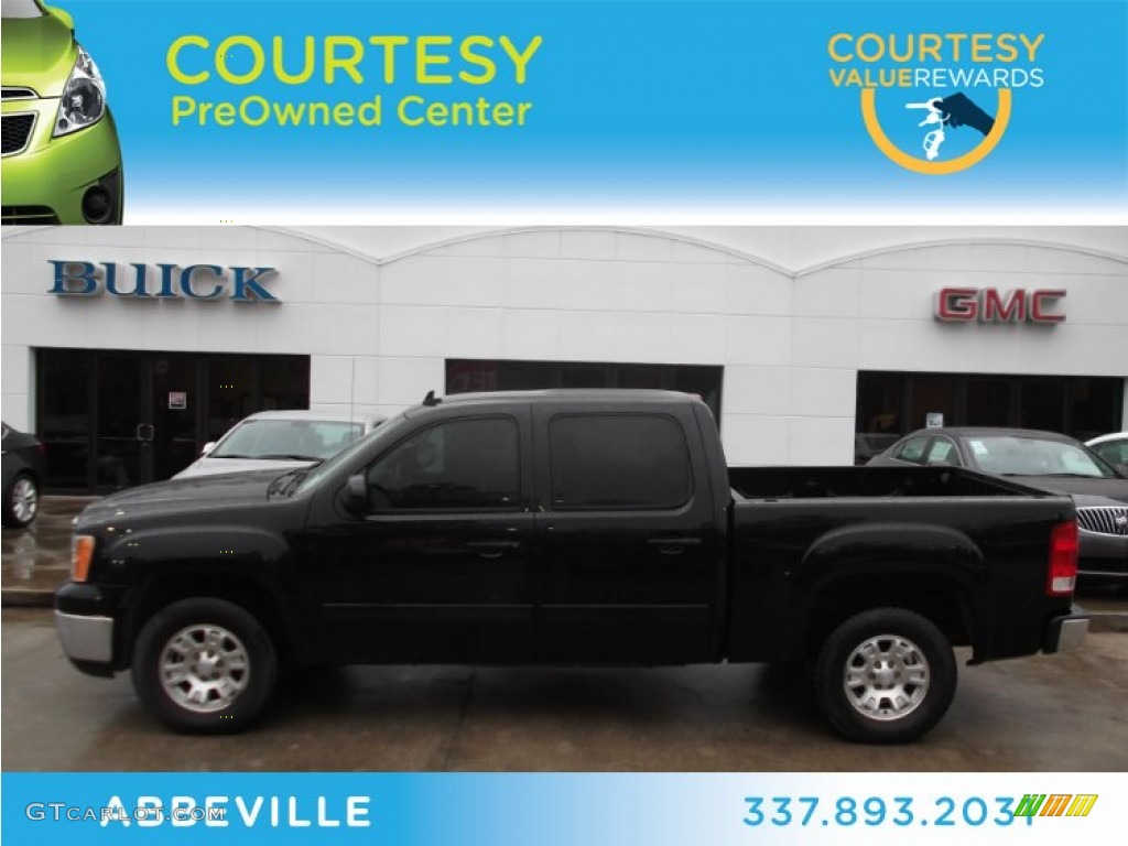 2008 Sierra 1500 SLT Crew Cab - Onyx Black / Ebony photo #1