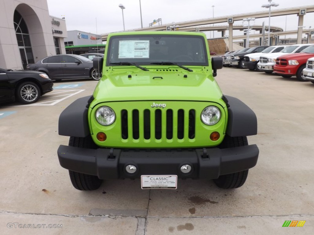 2013 Wrangler Unlimited Sport S 4x4 - Gecko Green Pearl / Black photo #8