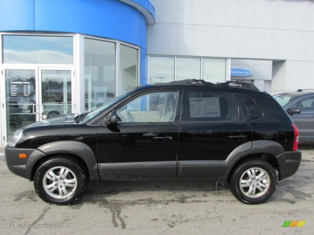 Obsidian Black Metallic 2007 Hyundai Tucson SE 4WD Exterior Photo #75375164