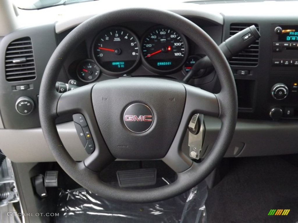 2013 GMC Sierra 1500 SL Extended Cab Dark Titanium Steering Wheel Photo #75375179
