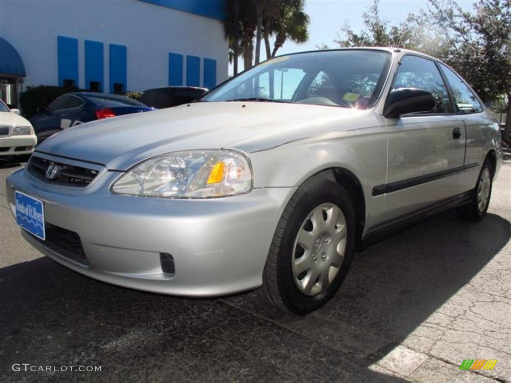 1999 Civic DX Coupe - Vogue Silver Metallic / Gray photo #7
