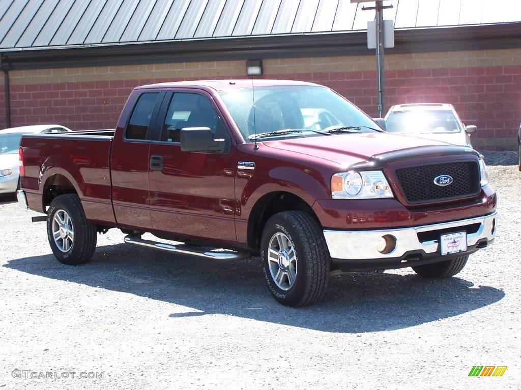 2006 F150 XLT SuperCab 4x4 - Dark Toreador Red Metallic / Medium/Dark Flint photo #3