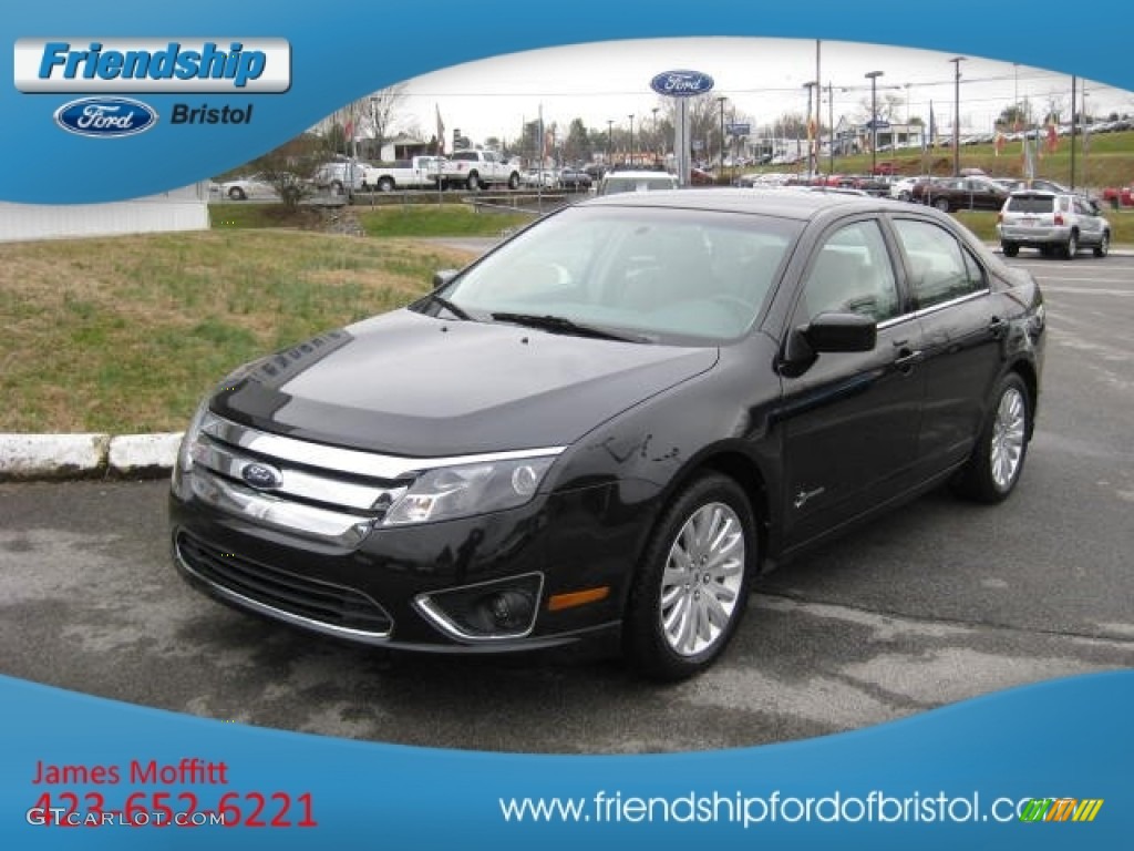 2010 Fusion Hybrid - Tuxedo Black Metallic / Medium Light Stone photo #3