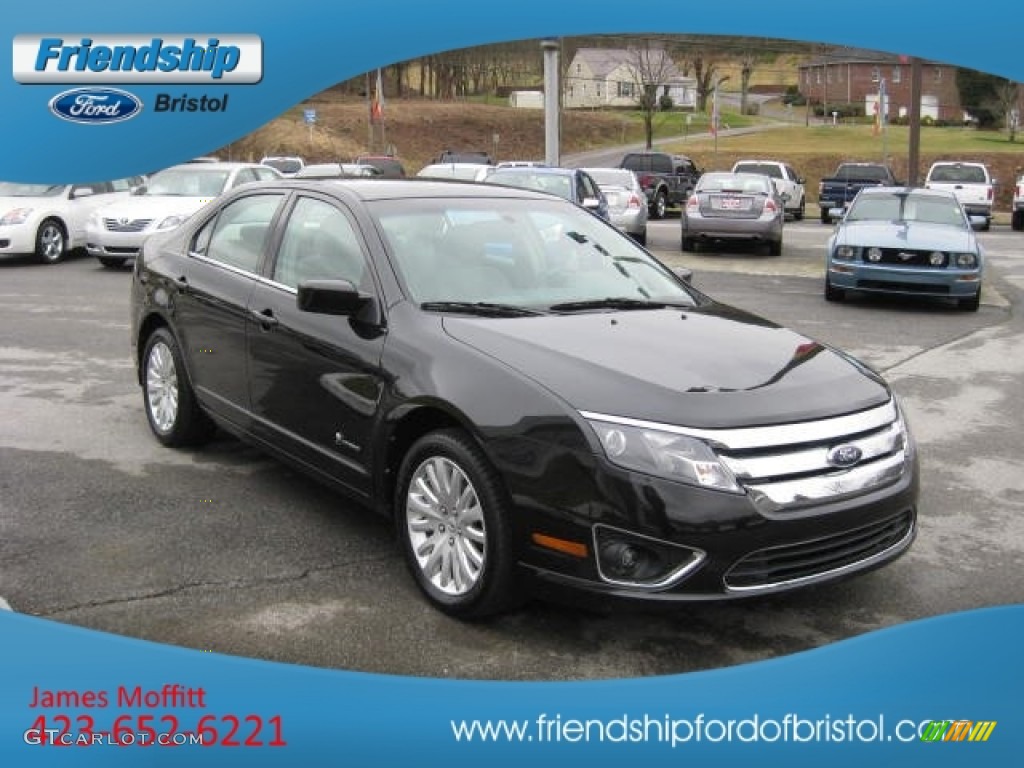 2010 Fusion Hybrid - Tuxedo Black Metallic / Medium Light Stone photo #5