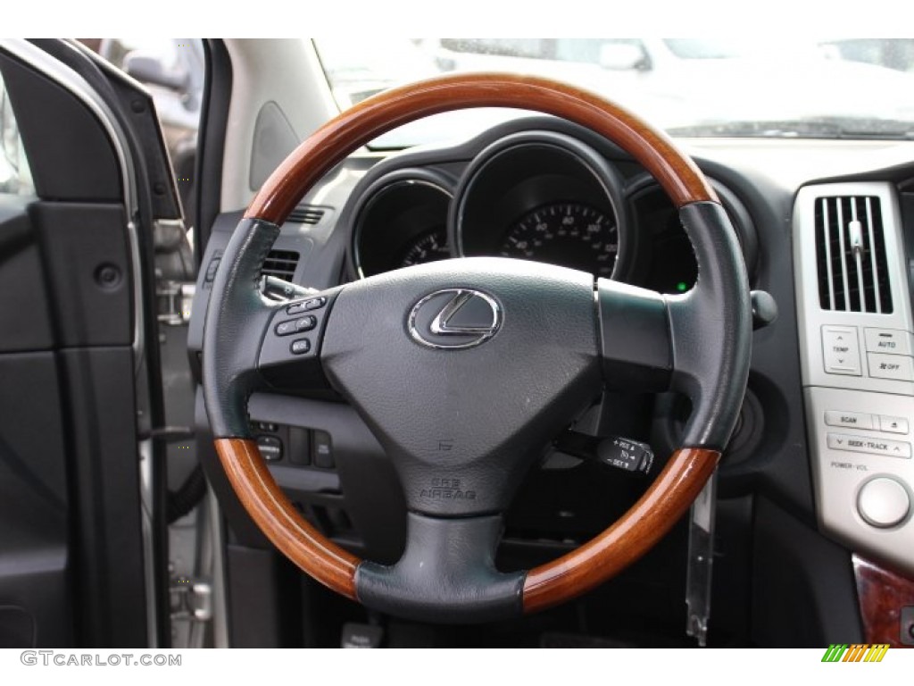 2008 Lexus RX 350 AWD Black Steering Wheel Photo #75381615