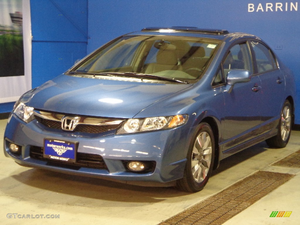 2010 Civic EX Sedan - Atomic Blue Metallic / Gray photo #4