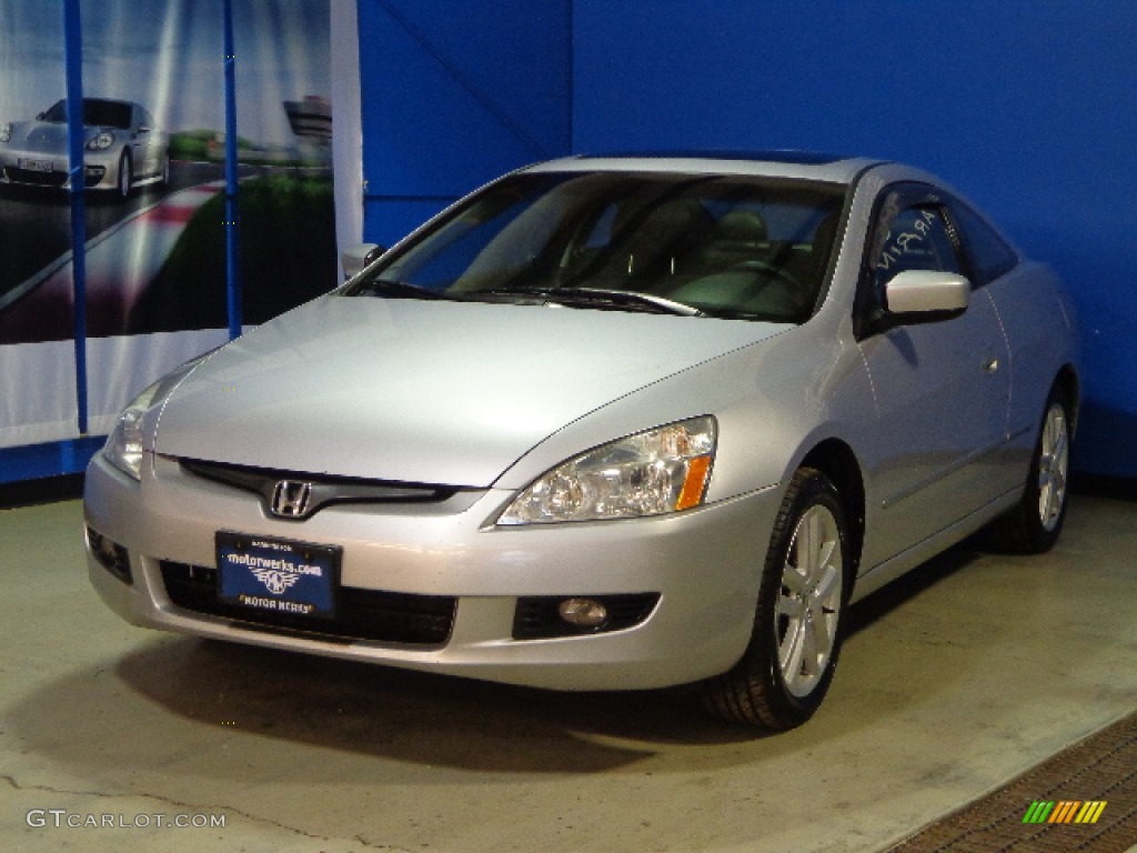 2003 Accord EX V6 Coupe - Satin Silver Metallic / Black photo #3