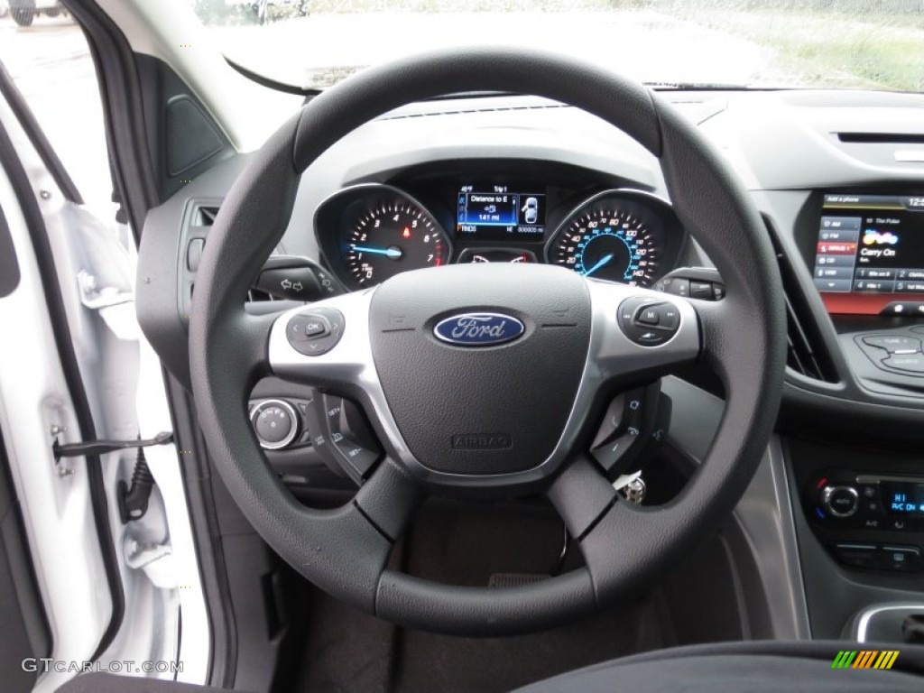 2013 Ford Escape SE 2.0L EcoBoost Charcoal Black Steering Wheel Photo #75384916