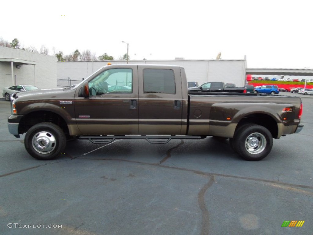 2005 F350 Super Duty Lariat Crew Cab 4x4 Dually - Dark Stone Metallic / Tan photo #3