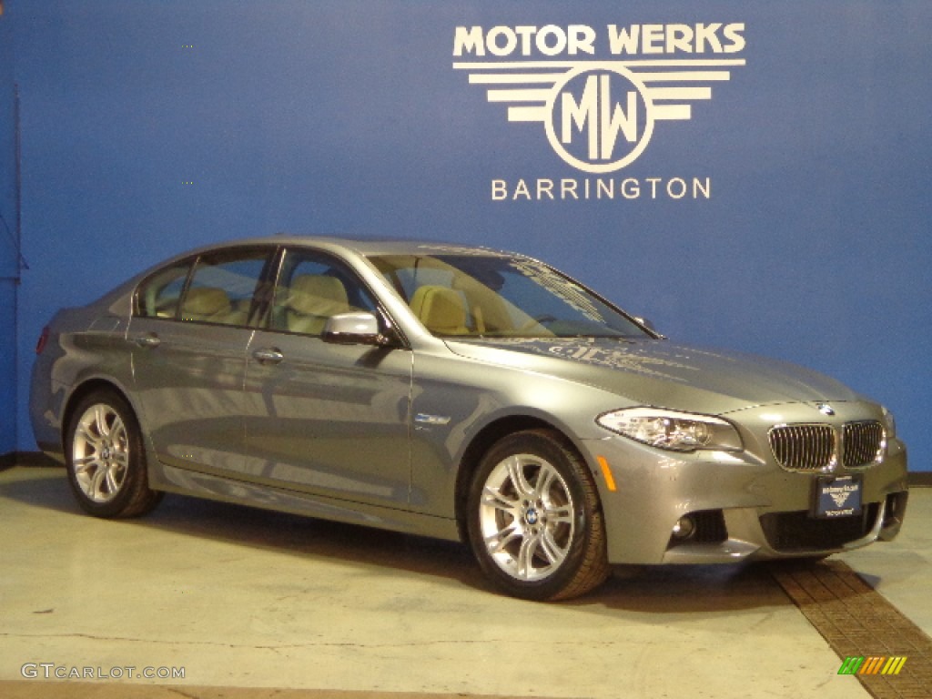 2012 5 Series 528i xDrive Sedan - Space Gray Metallic / Venetian Beige photo #1