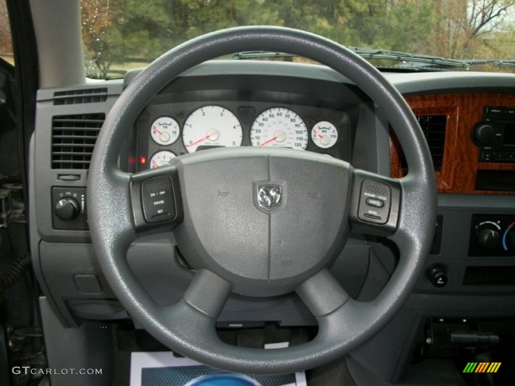 2006 Dodge Ram 3500 SLT Mega Cab 4x4 Medium Slate Gray Steering Wheel Photo #75387350