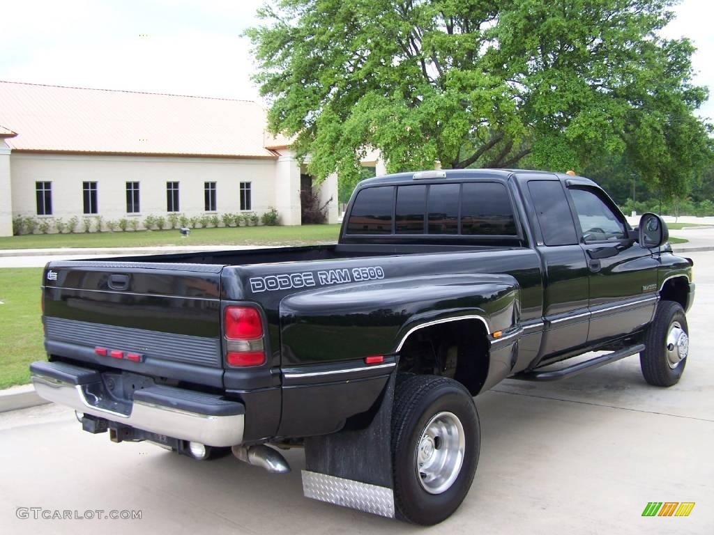 1997 Ram 3500 Laramie Extended Cab 4x4 Dually - Black / Beige photo #3