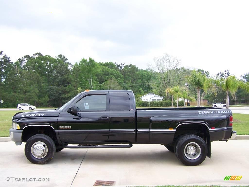 1997 Ram 3500 Laramie Extended Cab 4x4 Dually - Black / Beige photo #6