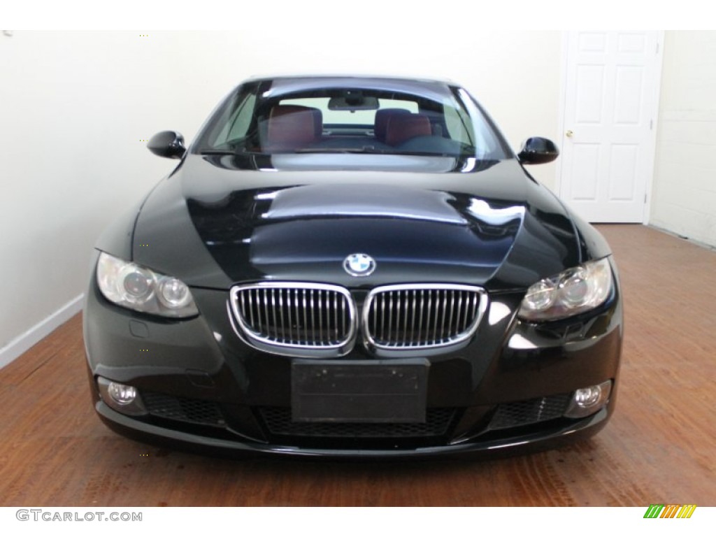 2009 3 Series 328i Convertible - Black Sapphire Metallic / Coral Red/Black Dakota Leather photo #14