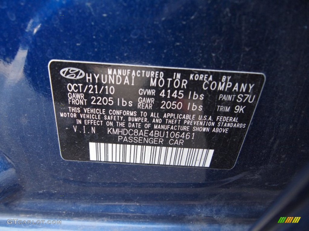 2011 Hyundai Elantra Touring SE Color Code Photos