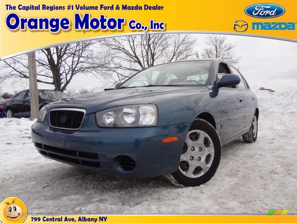 2003 Elantra GLS Sedan - Ocean Blue / Beige photo #1