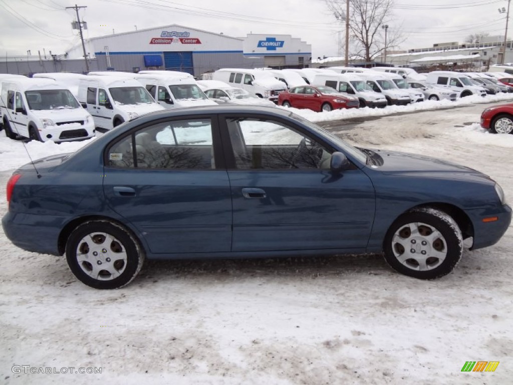 2003 Elantra GLS Sedan - Ocean Blue / Beige photo #4
