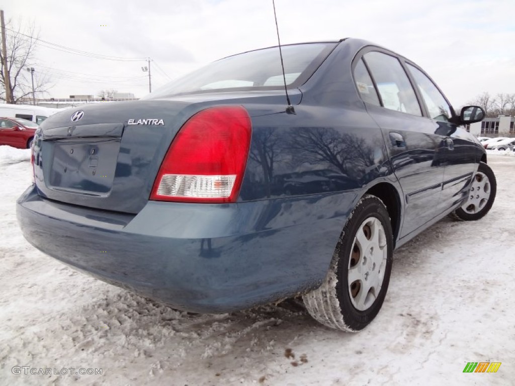 2003 Elantra GLS Sedan - Ocean Blue / Beige photo #5