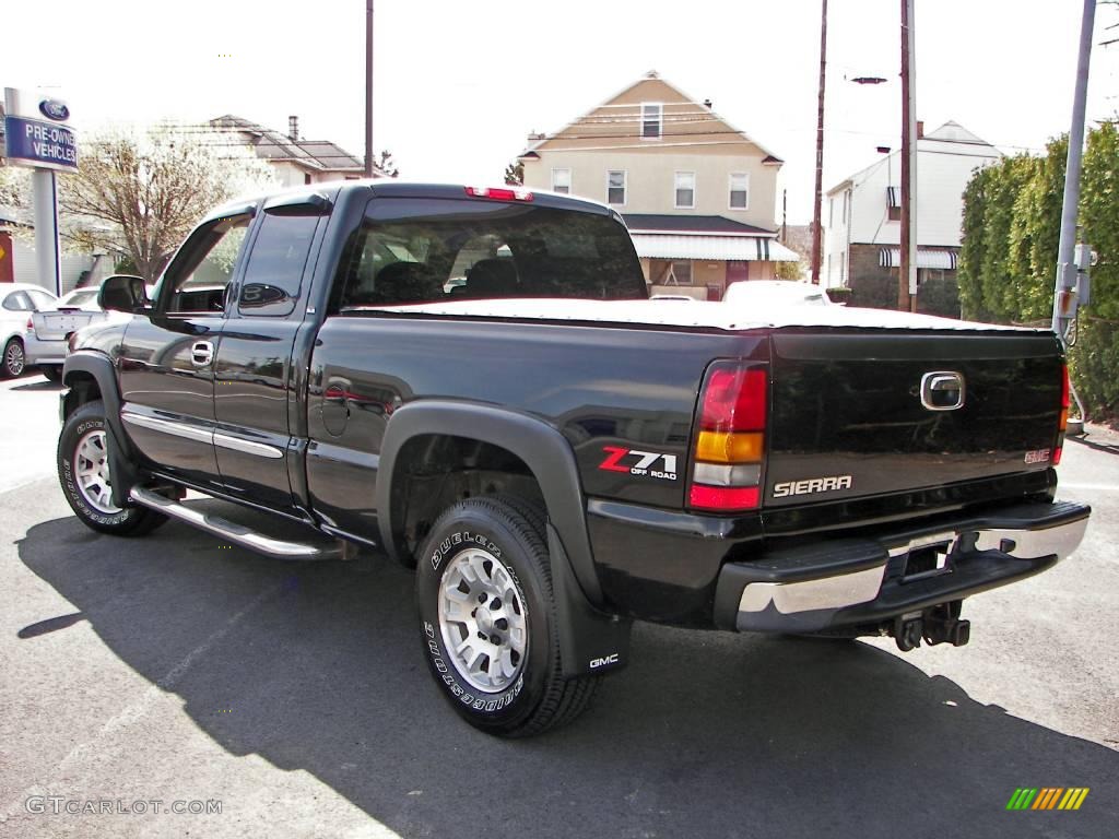 2005 Sierra 1500 SLE Extended Cab 4x4 - Onyx Black / Pewter photo #7