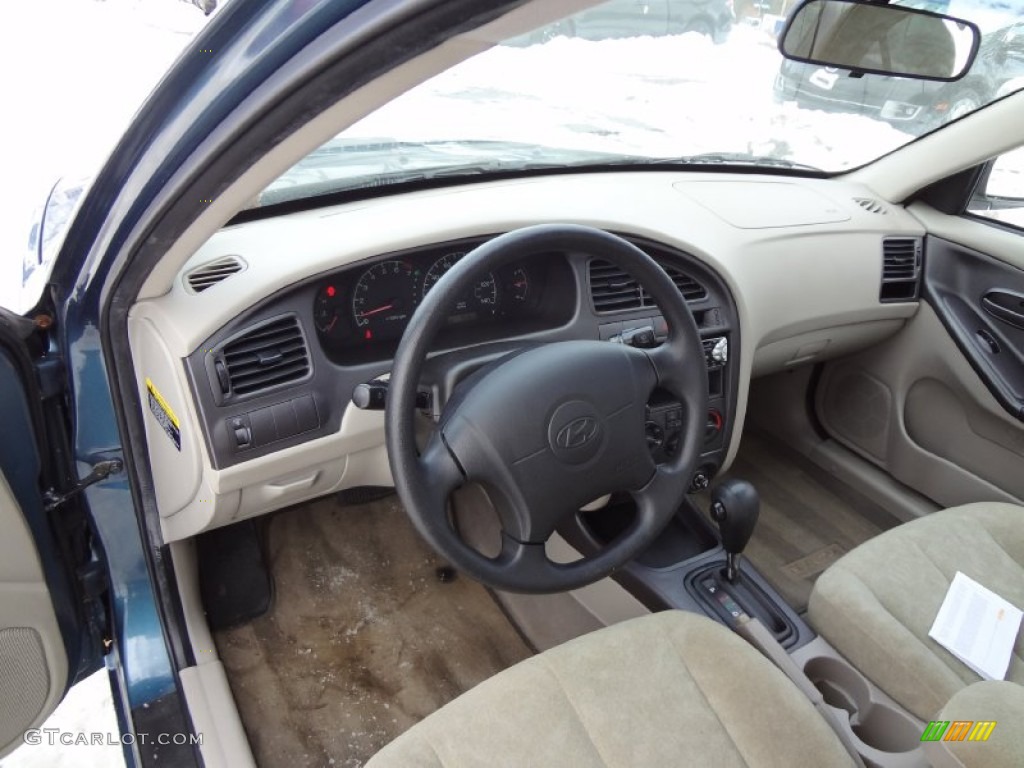 2003 Elantra GLS Sedan - Ocean Blue / Beige photo #10