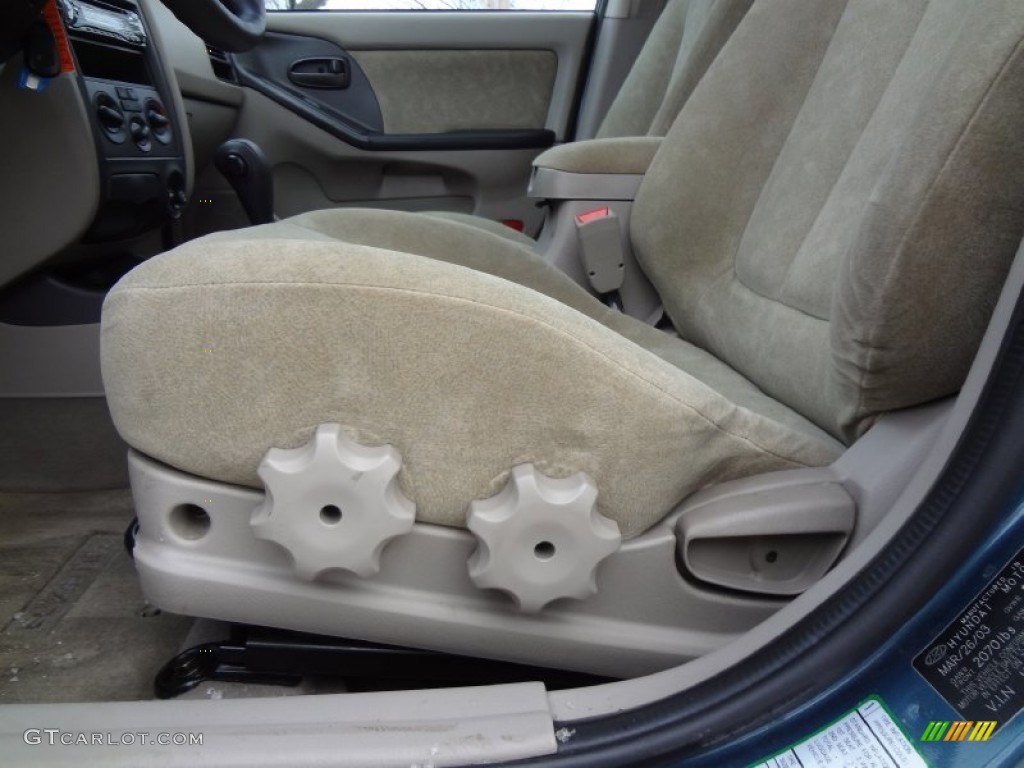 2003 Elantra GLS Sedan - Ocean Blue / Beige photo #13