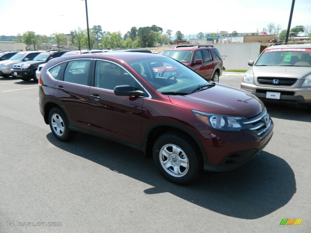 2013 CR-V LX - Basque Red Pearl II / Gray photo #7