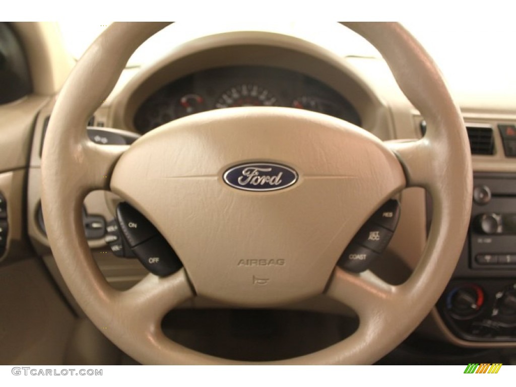 2005 Ford Focus ZX4 S Sedan Dark Pebble/Light Pebble Steering Wheel Photo #75400993