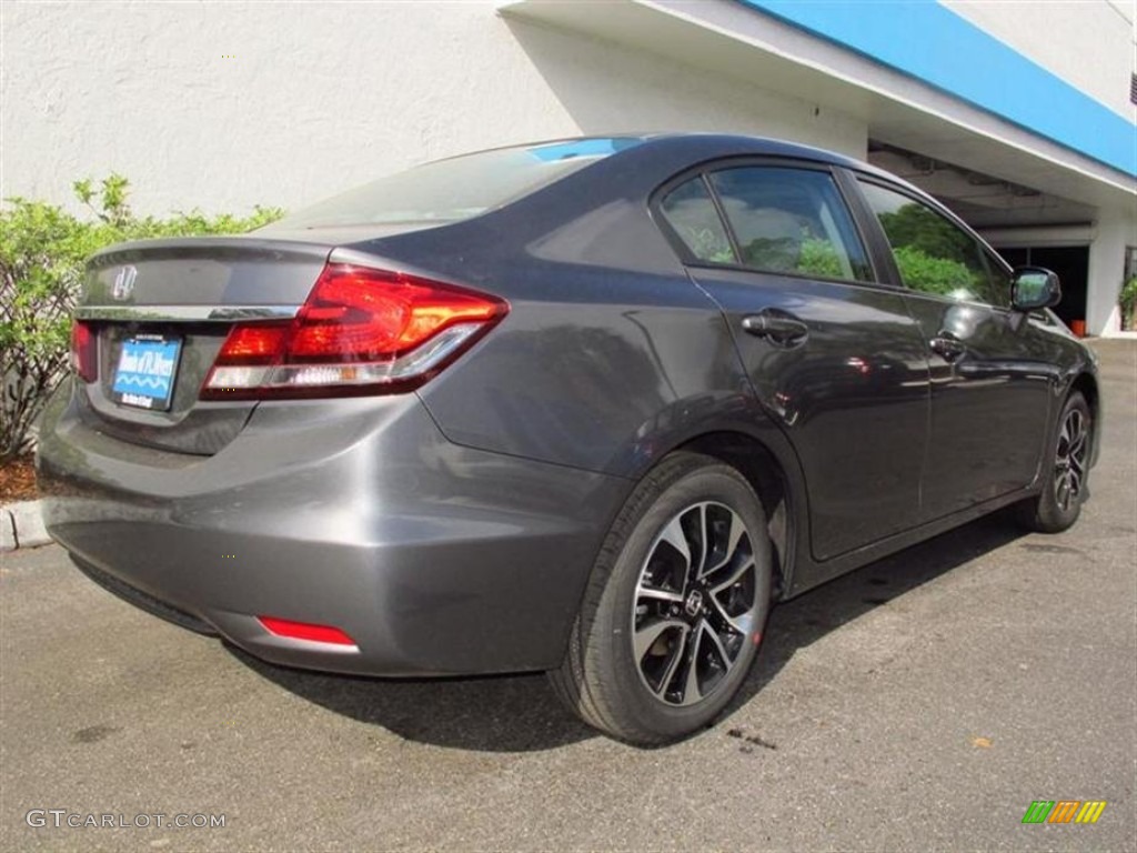 2013 Civic EX-L Sedan - Polished Metal Metallic / Gray photo #3