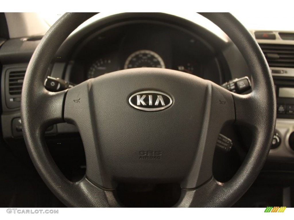 2007 Kia Sportage LX V6 4WD Black Steering Wheel Photo #75401313