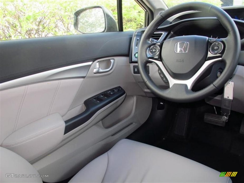 2013 Civic EX-L Sedan - Polished Metal Metallic / Gray photo #5