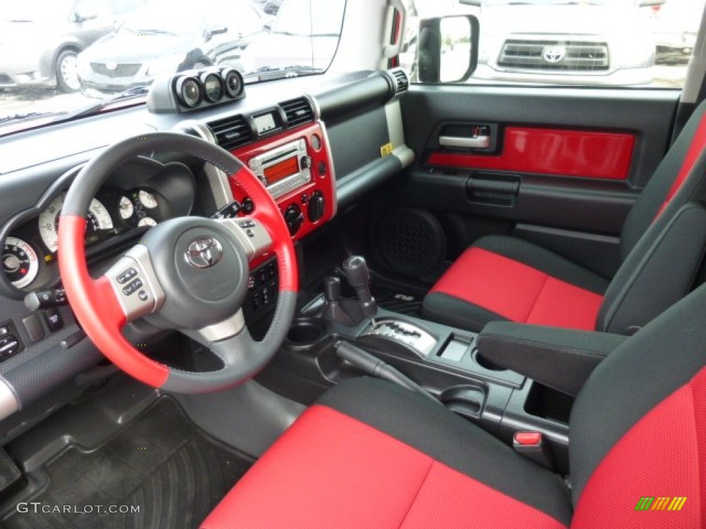 Dark Charcoal/Red Interior 2012 Toyota FJ Cruiser Trail Teams Special Edition 4WD Photo #75401859