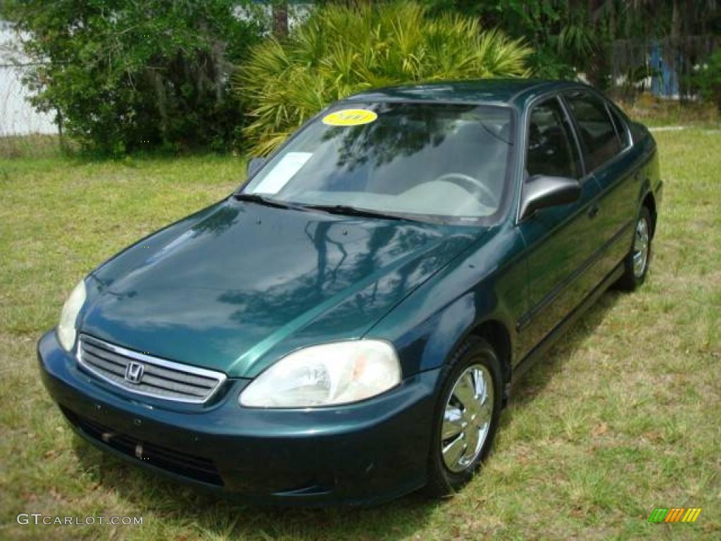 2000 Civic LX Sedan - Clover Green Pearl / Beige photo #1