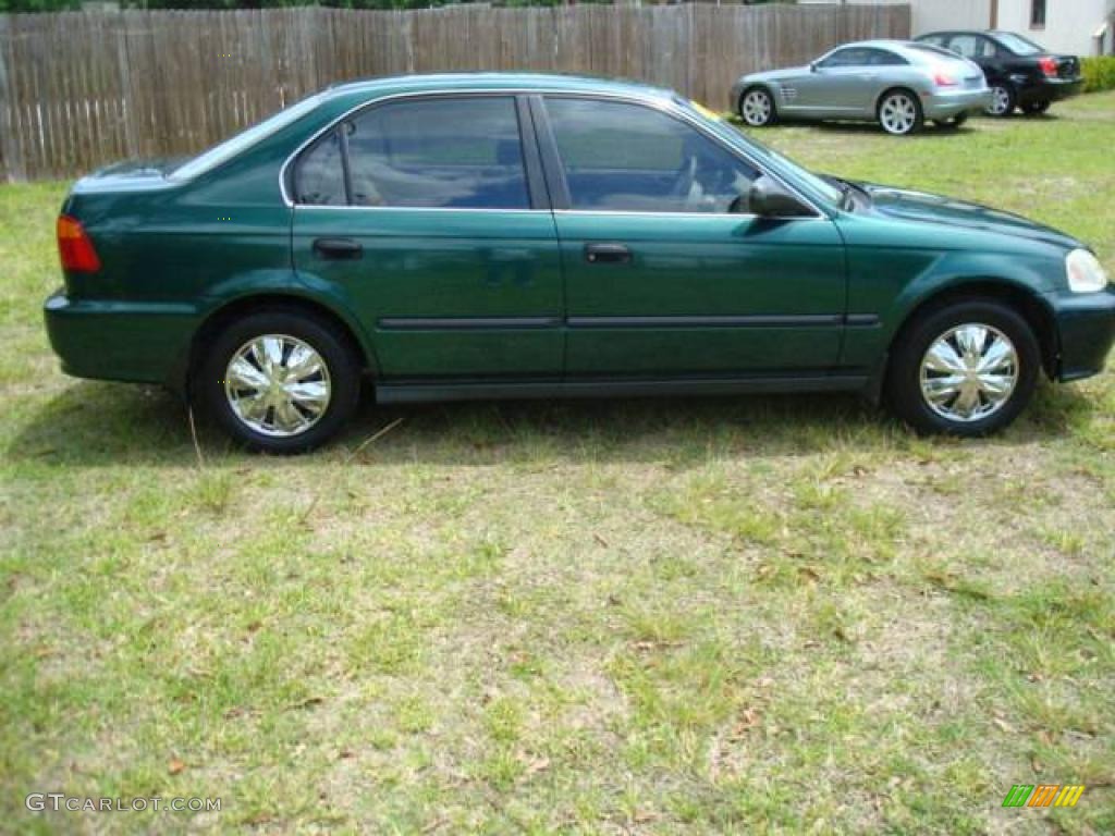 2000 Civic LX Sedan - Clover Green Pearl / Beige photo #6