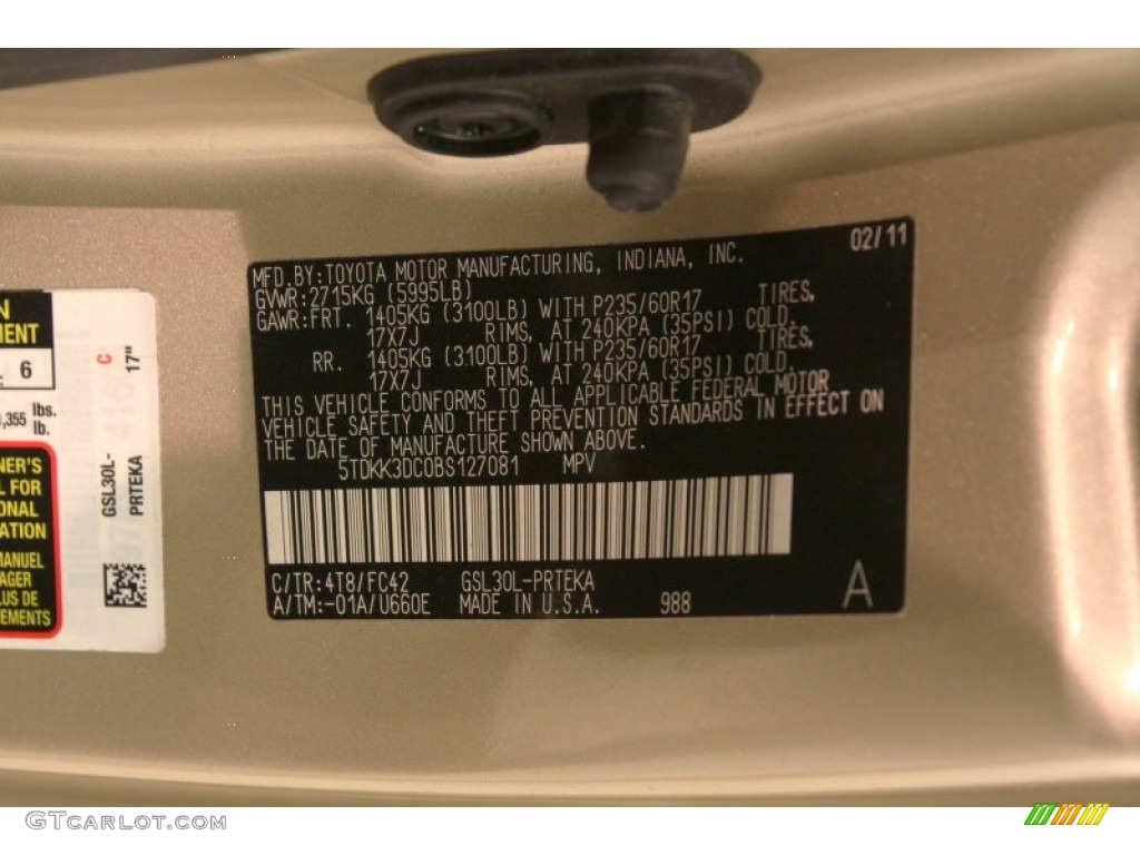 2011 Sienna LE - Sandy Beach Metallic / Bisque photo #20