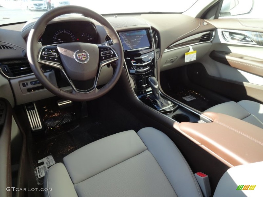 Light Platinum/Brownstone Accents Interior 2013 Cadillac ATS 2.0L Turbo Premium Photo #75403821