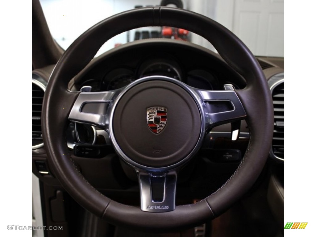 2011 Porsche Cayenne Turbo Umber Brown Steering Wheel Photo #75404228