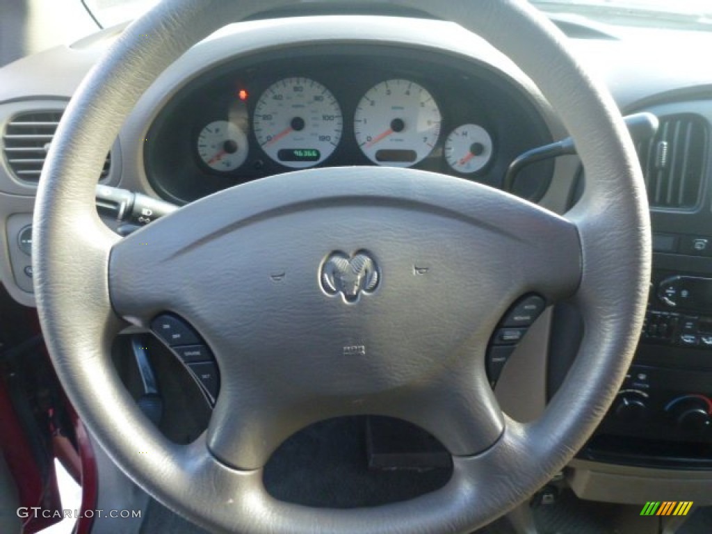 2001 Dodge Grand Caravan SE Taupe Steering Wheel Photo #75406611