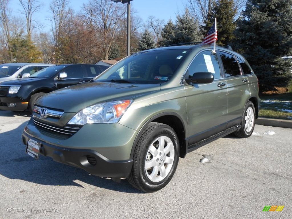 2008 CR-V EX 4WD - Green Tea Metallic / Ivory photo #2