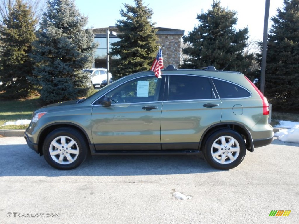 2008 CR-V EX 4WD - Green Tea Metallic / Ivory photo #9