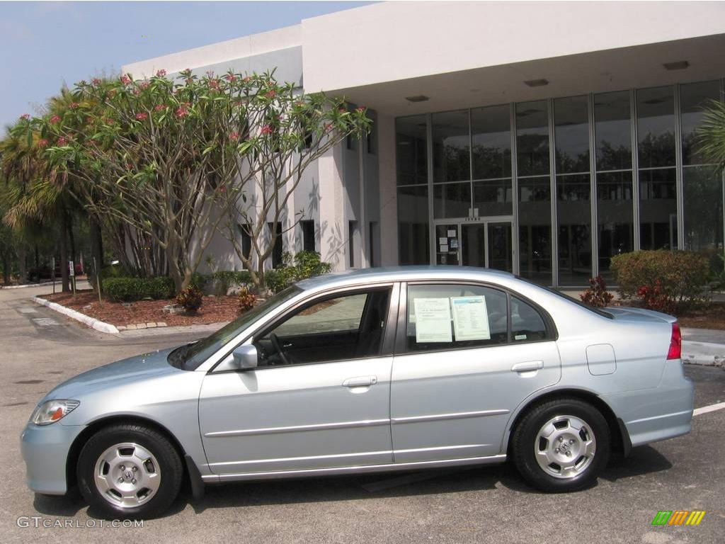 2004 Civic Hybrid Sedan - Opal Silver Blue Metallic / Gray photo #5