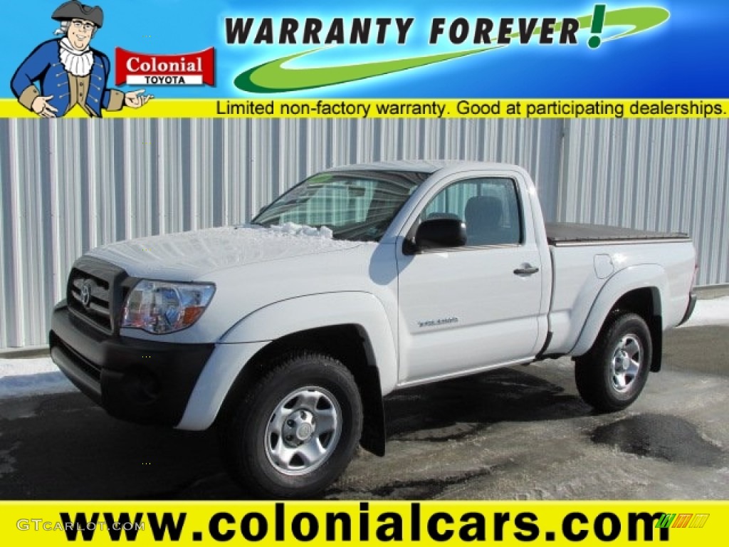 2010 Tacoma Regular Cab 4x4 - Super White / Graphite photo #1