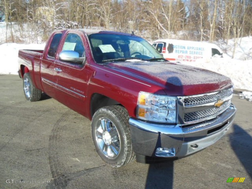 2013 Silverado 1500 LT Extended Cab 4x4 - Deep Ruby Metallic / Ebony photo #2