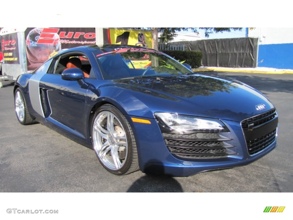 2009 R8 4.2 FSI quattro - Mugello Blue Pearl Effect / Fine Nappa Tuscan Brown Leather photo #2