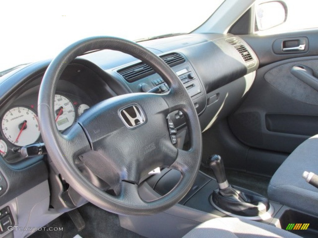 Gray Interior 2002 Honda Civic LX Sedan Photo #75412245