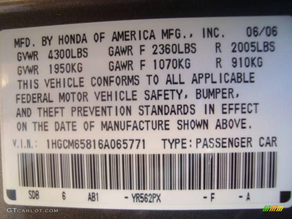 2006 Accord EX V6 Sedan - Carbon Bronze Pearl / Ivory photo #23